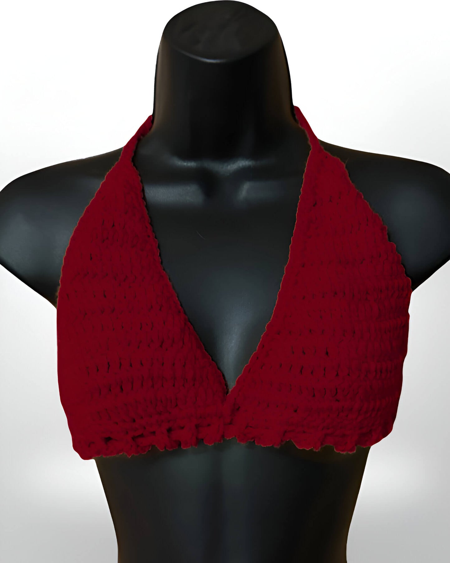 Full Coverage Red Women's Bralette Bikini Crop Top