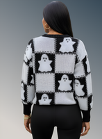 Chic Ghostly Women's Cozy Halloween Fall Pullover Sweater