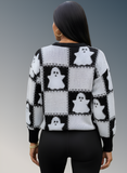Chic Ghostly Women's Cozy Halloween Fall Pullover Sweater