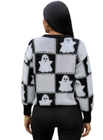 Chic Ghostly Women's Cozy Halloween Fall Pullover Sweater