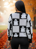 Chic Ghostly Women's Cozy Halloween Fall Pullover Sweater