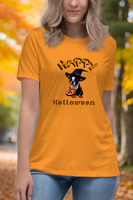 Autumn LeAnn Designs | Happy Halloween Boston Terrier Women's Relax T-Shirt, Citron