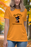 Autumn LeAnn Designs | Happy Halloween Boston Terrier Women's Relax T-Shirt, Citron