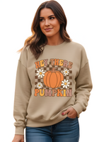 Hey There Pumpkin Graphic Long Sleeve Sweatshirt