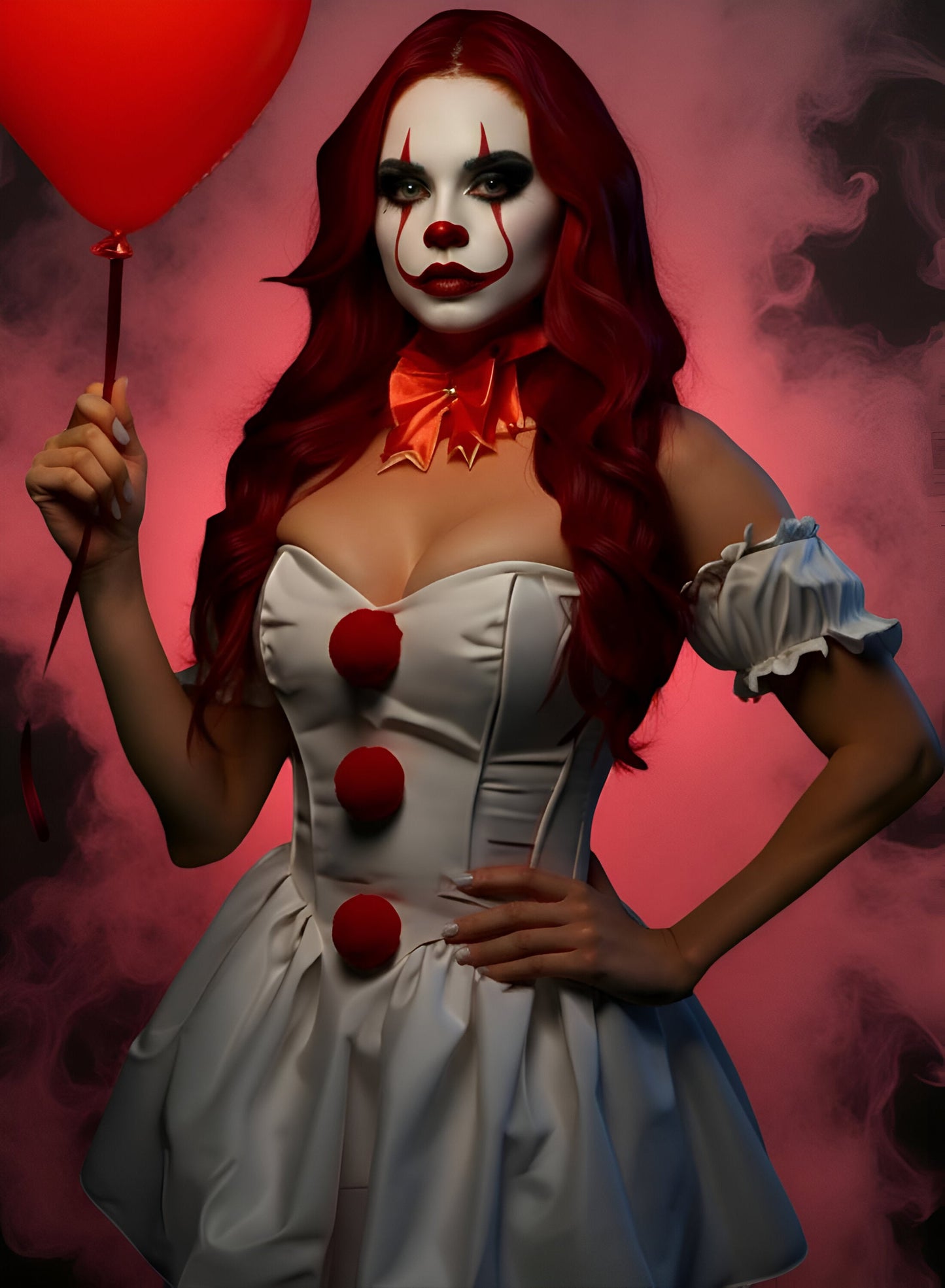 3 PC Killer Clown Women's Corset  Halloween Cosplay  Costume