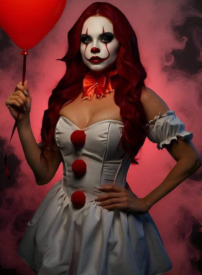 3 PC Killer Clown Women's Corset  Halloween Cosplay  Costume