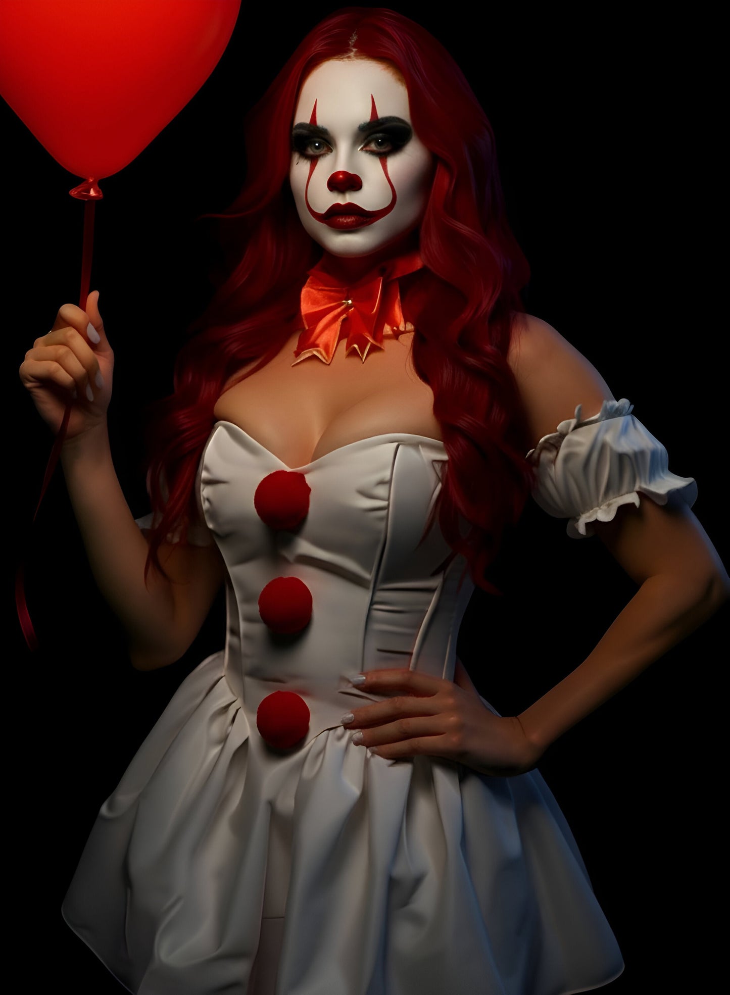 3 PC Killer Clown Women's Corset  Halloween Cosplay  Costume