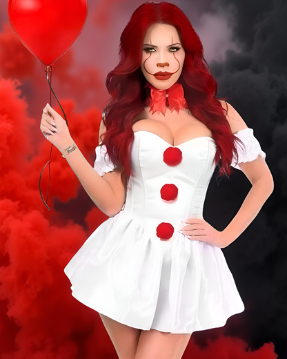 3 PC Killer Clown Women's Corset  Halloween Cosplay  Costume