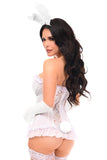 White Bunny Bustier Corset 4pc Cosplay Women's Halloween Costume