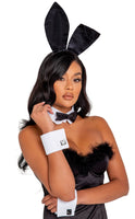 Boudoir 9pc Bunny Bustier Women's Halloween Cosplay Costume, Black