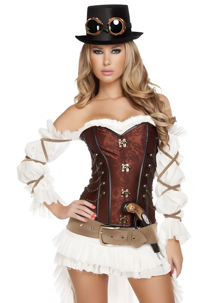 ROMA COSTUME_4576_Steampunk Babe Women’s 7pc Halloween Cosplay Costume