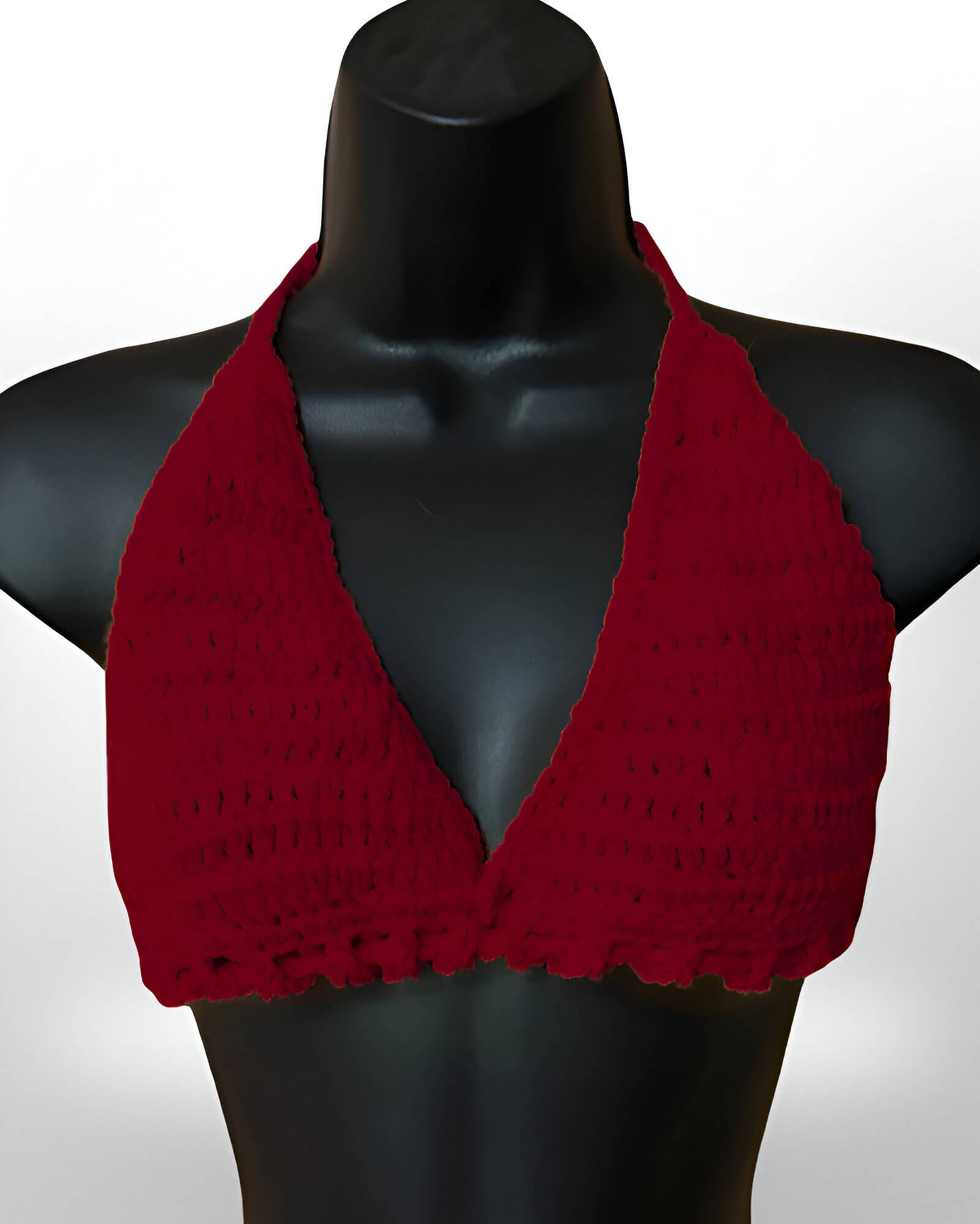 Full Coverage Red Women's Bralette Bikini Crop Top