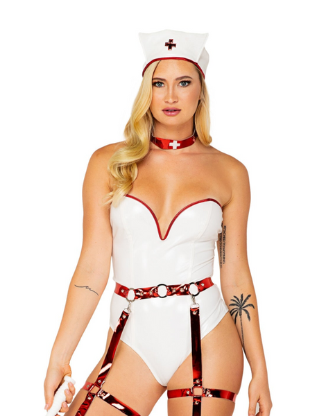 Roma Costume | Naughty Nurse Women's 4pc Women's Halloween Cosplay Costume
