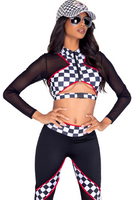 Sexy Race Car Driver Women's 2pc Costume