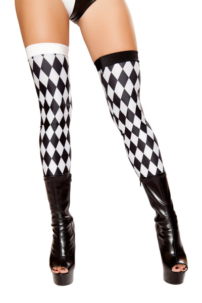 Roma Costume |   Black and White Jester Leggings Costume Accessory