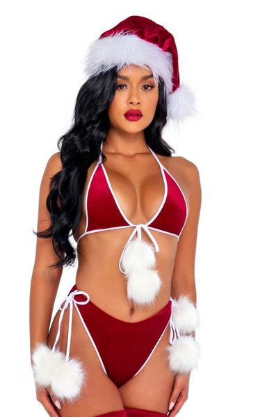Roma Costume | Santa's Holiday Spirit Women's Christmas Lingerie Bikini
