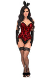 Daisy Corsets | Premium Red Bunny Corset 4pc Cosplay Women's Halloween Costume