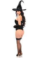 Premium Black Witch Corset 3pc Cosplay Women's Halloween Costume