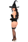 Premium Black Witch Corset 3pc Cosplay Women's Halloween Costume