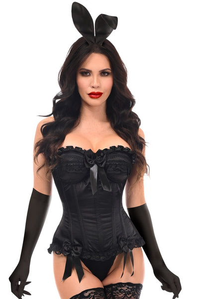 Daisy Corsets | Burlesque Bunny Black Corset 4pc Cosplay Women's Halloween Costume