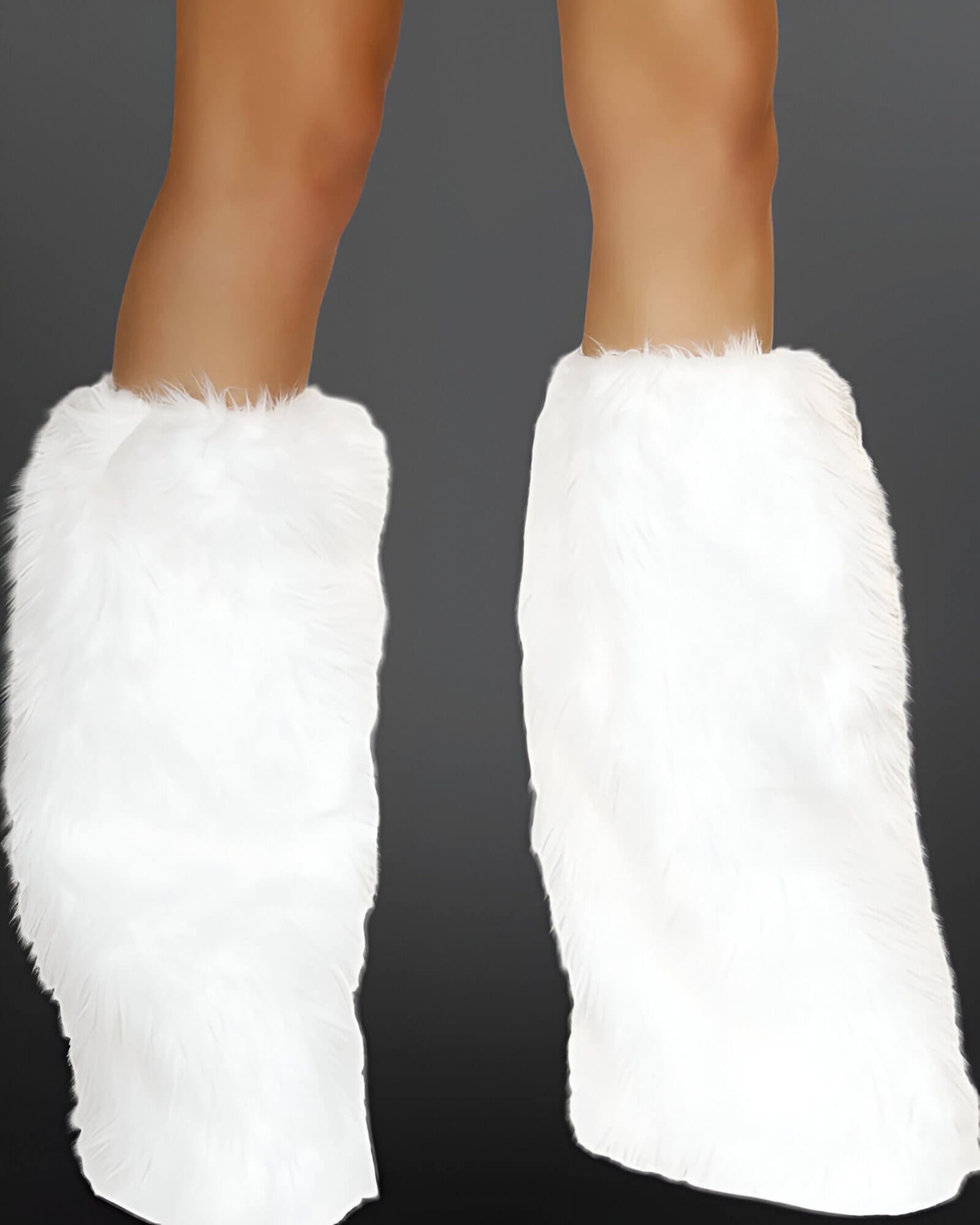White Faux Fur Leg Warmers