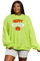 Simply Love HAPPY HALLOWEEN Graphic Sweatshirt, Black