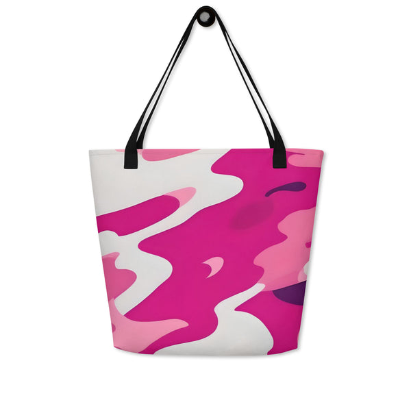 Autumn LeAnn Designs® | Deep Pink Camouflage Large Tote Bag