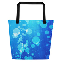 Autumn LeAnn Designs® | Blue Water Bubbles Large Tote Bag