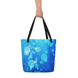 Autumn LeAnn Designs® | Blue Water Bubbles Large Tote Bag