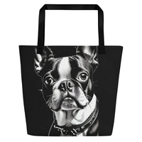 Autumn LeAnn Designs® |  Black Boston Terrier Large Tote Bag