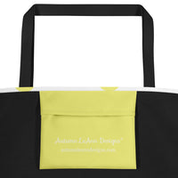 Autumn LeAnn Designs® | White with Yellow Polka Dots Large Tote Bag