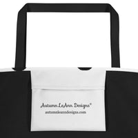 Autumn LeAnn Designs® | White with Black Polka Dots Large Tote Bag