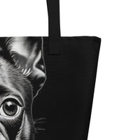 Autumn LeAnn Designs® |  Black Boston Terrier Large Tote Bag