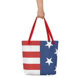 Autumn LeAnn Designs® | American Flag Large Tote Bag