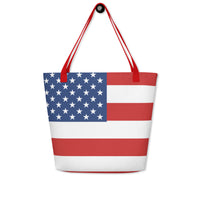 Autumn LeAnn Designs® | American Flag Large Tote Bag