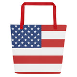 Autumn LeAnn Designs® | American Flag Large Tote Bag