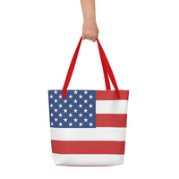 Autumn LeAnn Designs® | American Flag Large Tote Bag