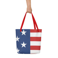 Autumn LeAnn Designs® | American Flag Large Tote Bag