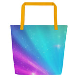 Autumn LeAnn Designs® | Purple Rainbow Sparkle Large Tote Bag