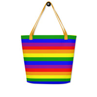 Autumn LeAnn Designs® | Rainbow Stripes Large Tote Bag