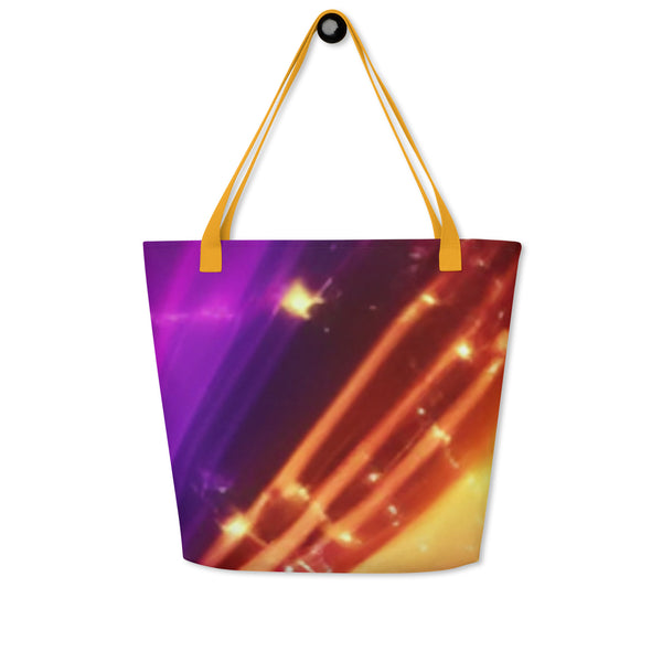 Autumn LeAnn Designs® | Orange Rainbow Sparkle Large Tote Bag