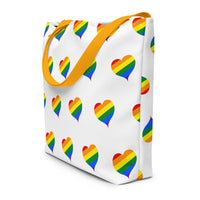 Autumn LeAnn Designs® | Rainbow Hearts Large Tote Bag