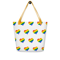 Autumn LeAnn Designs® | Rainbow Hearts Large Tote Bag