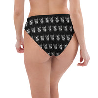 Autumn LeAnn Designs®  | Adult High Waisted Bikini Swim Bottoms, Boston Terrier Dog, Black