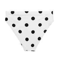 Autumn LeAnn Designs®  | Adult High Waisted Bikini Swim Bottoms, Polka Dots, White & Black