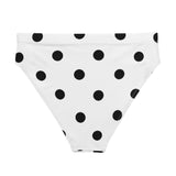 Autumn LeAnn Designs®  | Adult High Waisted Bikini Swim Bottoms, Polka Dots, White & Black