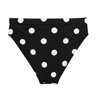 Autumn LeAnn Designs®  | Adult High Waisted Bikini Swim Bottoms, Polka Dots, Black & White