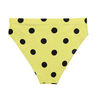 Autumn LeAnn Designs®  | Adult High Waisted Bikini Swim Bottoms, Polka Dots, Dolly Yellow & Black