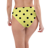 Autumn LeAnn Designs®  | Adult High Waisted Bikini Swim Bottoms, Polka Dots, Dolly Yellow & Black