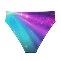 Autumn LeAnn Designs®  | Adult High Waisted Bikini Swim Bottoms, Rainbow Sparkle